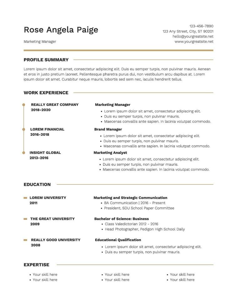 Minimalist Resume template