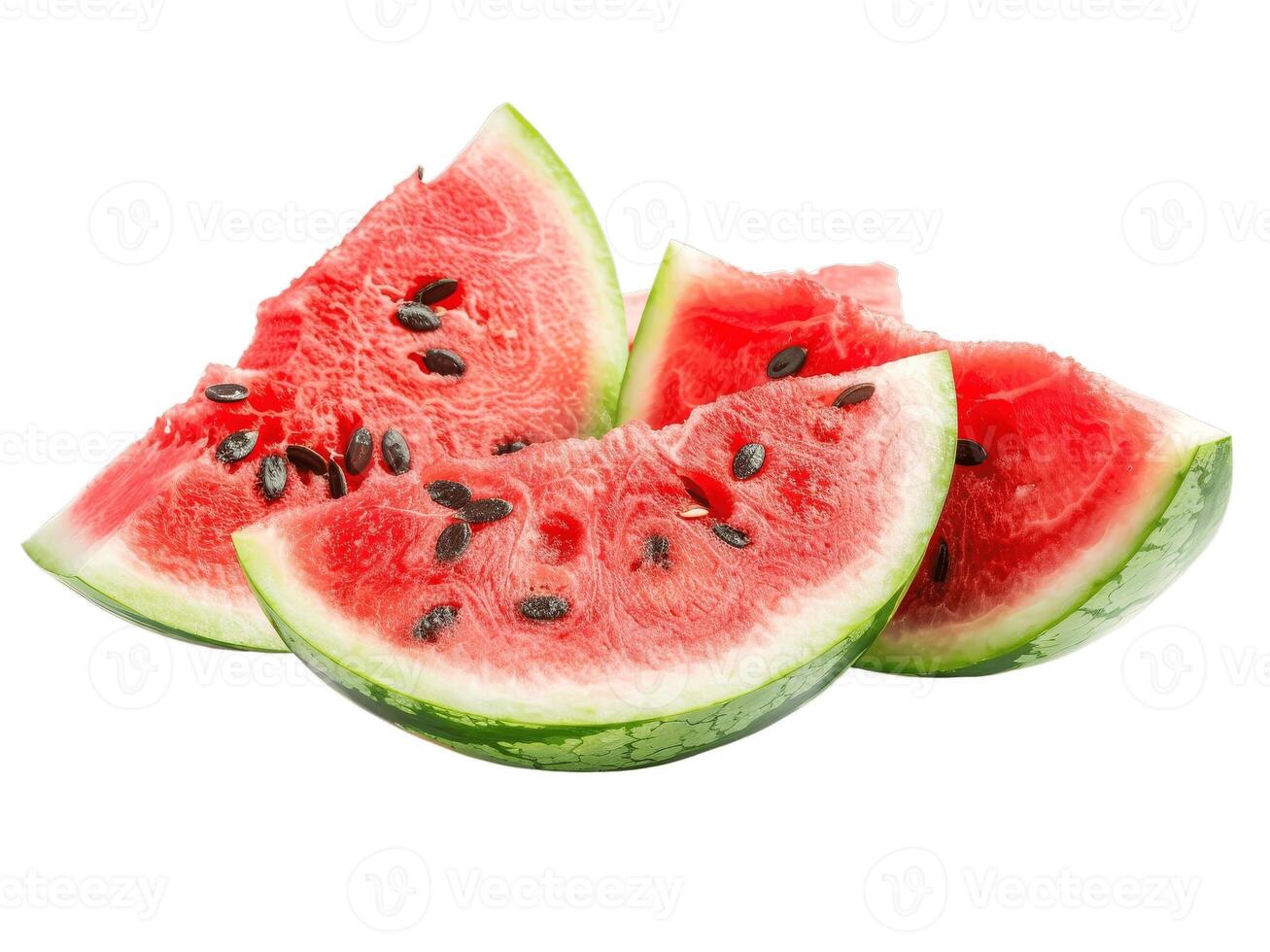 AI generated watermelon summer Fruit top view transparent background Freshness of juicy for Decoration Smoothie food menu photo