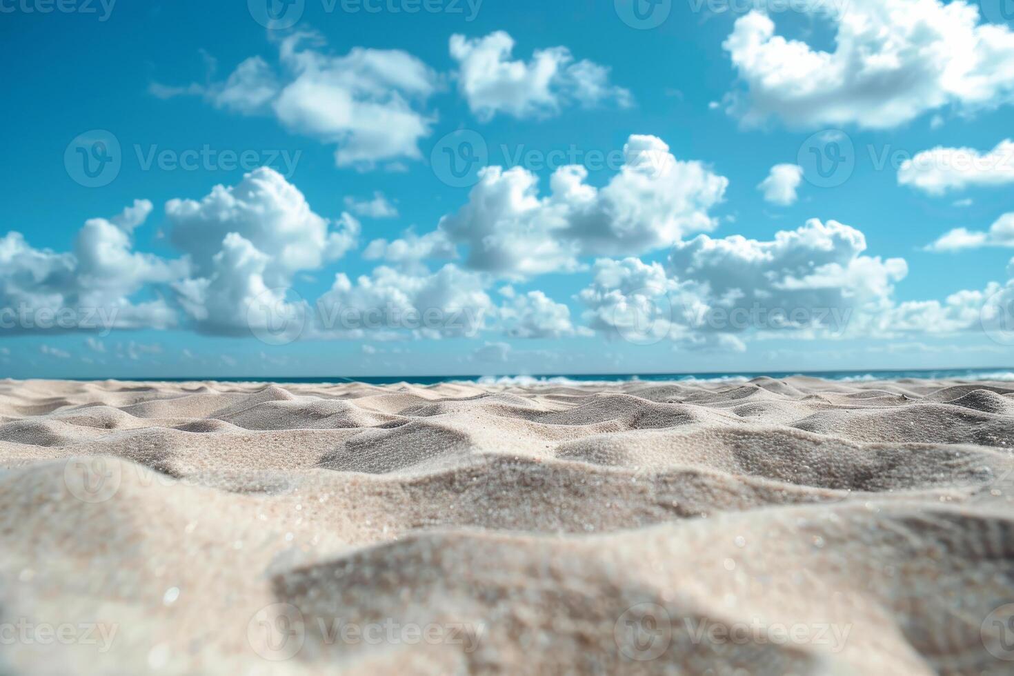 AI generated sand beach and sky landscape wave, island, ocean, tropical photo