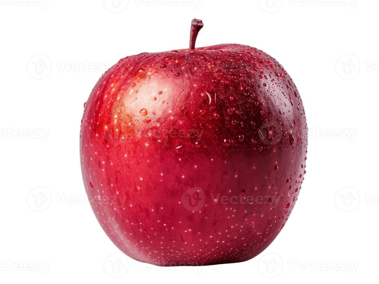 AI generated Red Apple Fruit top view transparent background Freshness of juicy for Decoration Smoothie food menu photo