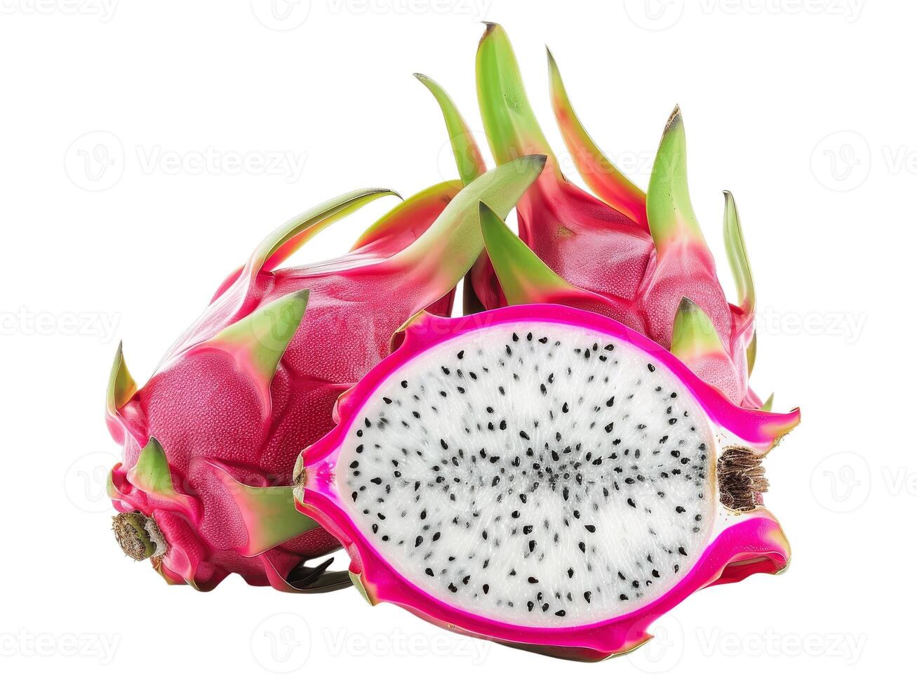 AI generated dragon summer Fruit top view transparent background Freshness of juicy for Decoration Smoothie food menu photo