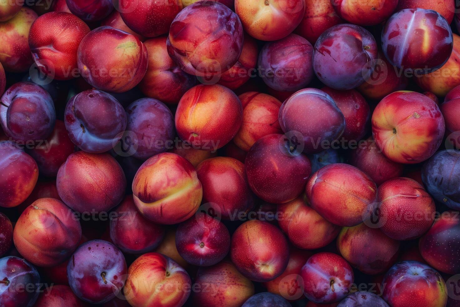 AI generated Plum Fruit background top view Freshness of juicy for Decoration Smoothie food menu photo