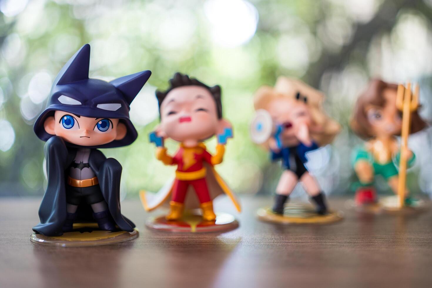 Bangkok, Thailand - March 18, 2024 DC Justice League Childhood Series Figures. A cute of collectable photo