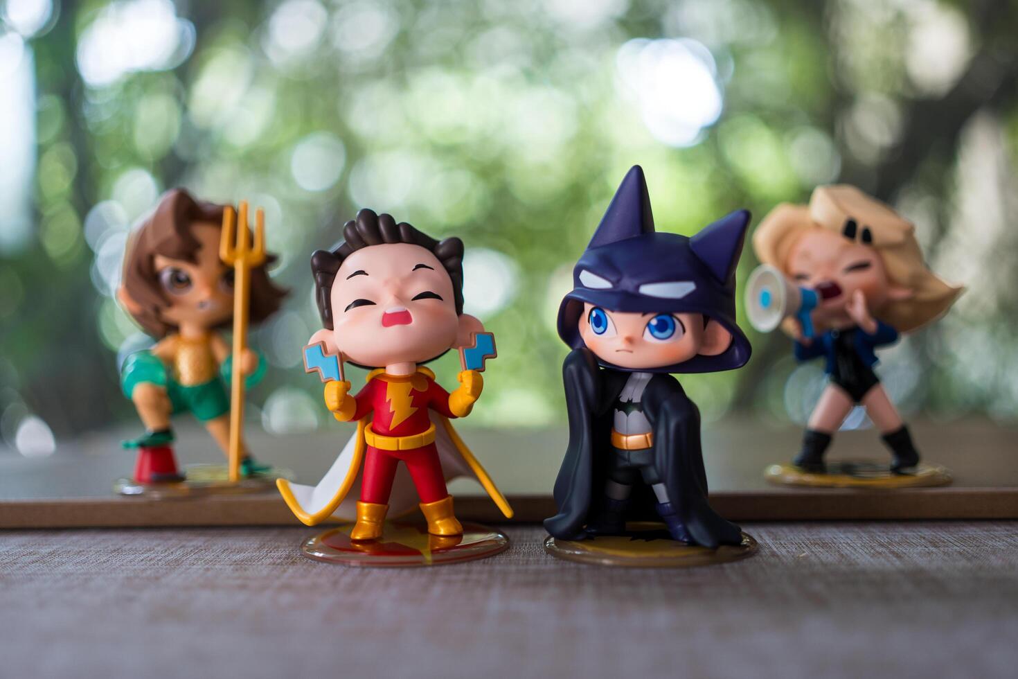 Bangkok, Thailand - March 13, 2024 DC Justice League Childhood Series Figures. A cute of collectable photo