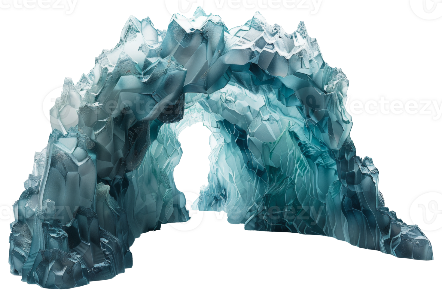 AI generated Abstract blue geode with layers and textured details on transparent background - stock png. png