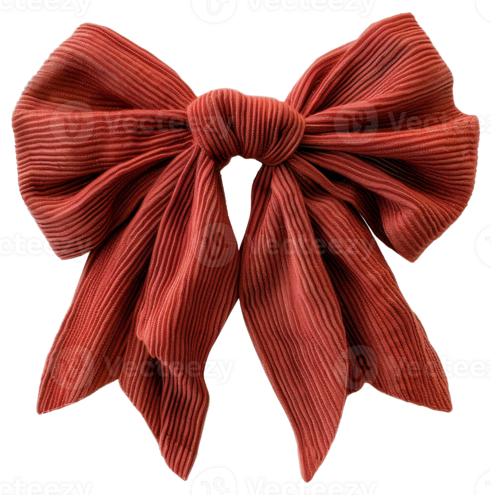AI generated Red satin bow on transparent background - stock png. png