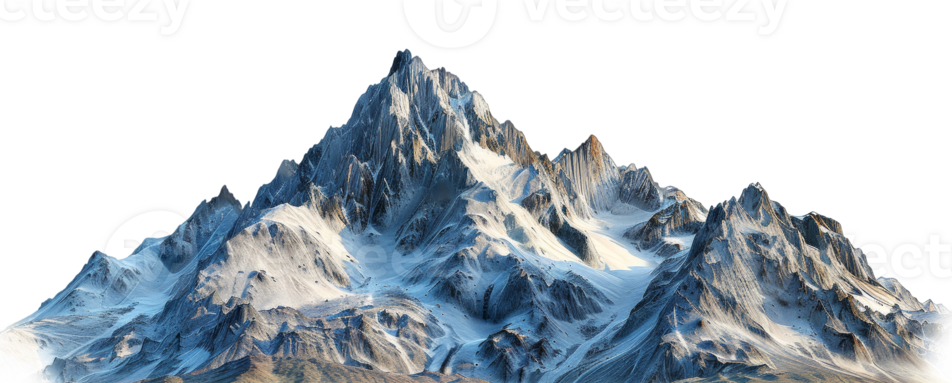 AI generated Pristine snowy peaks rising above the alpine landscape on transparent background - stock png. png