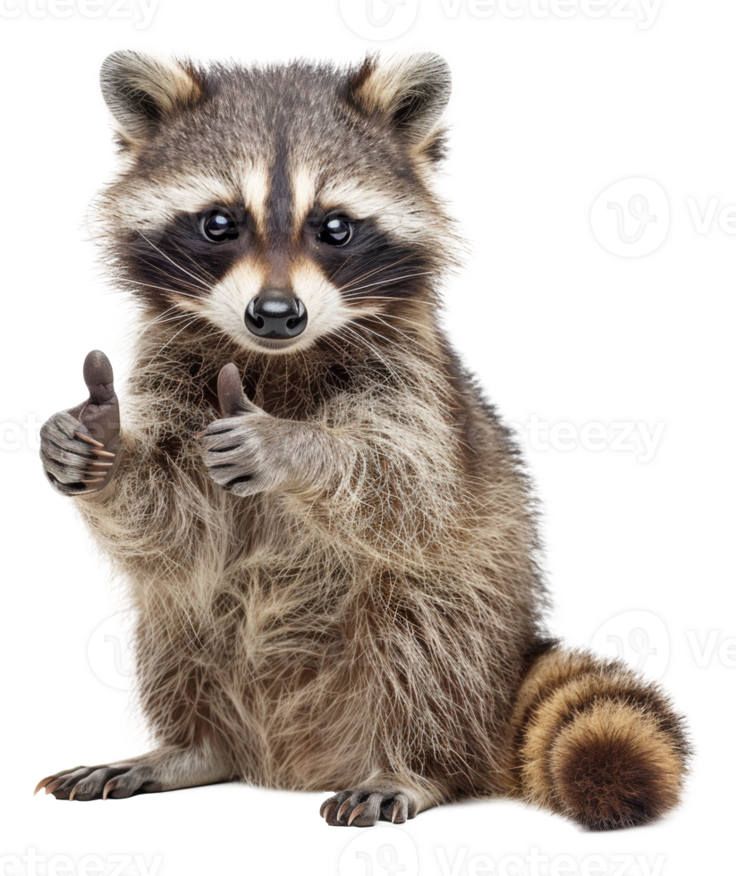 AI generated Inquisitive raccoon with a curious gaze on transparent background - stock png. png