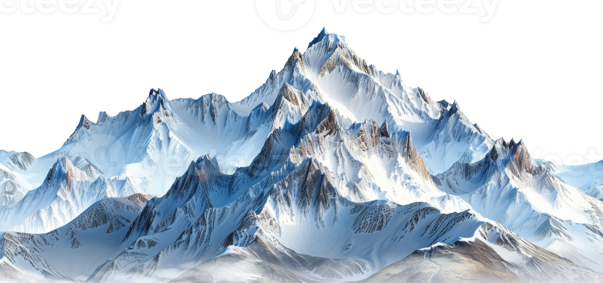 AI generated Pristine snowy peaks rising above the alpine landscape on transparent background - stock png. png