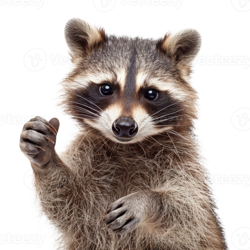 AI generated Inquisitive raccoon with a curious gaze on transparent background - stock png. png