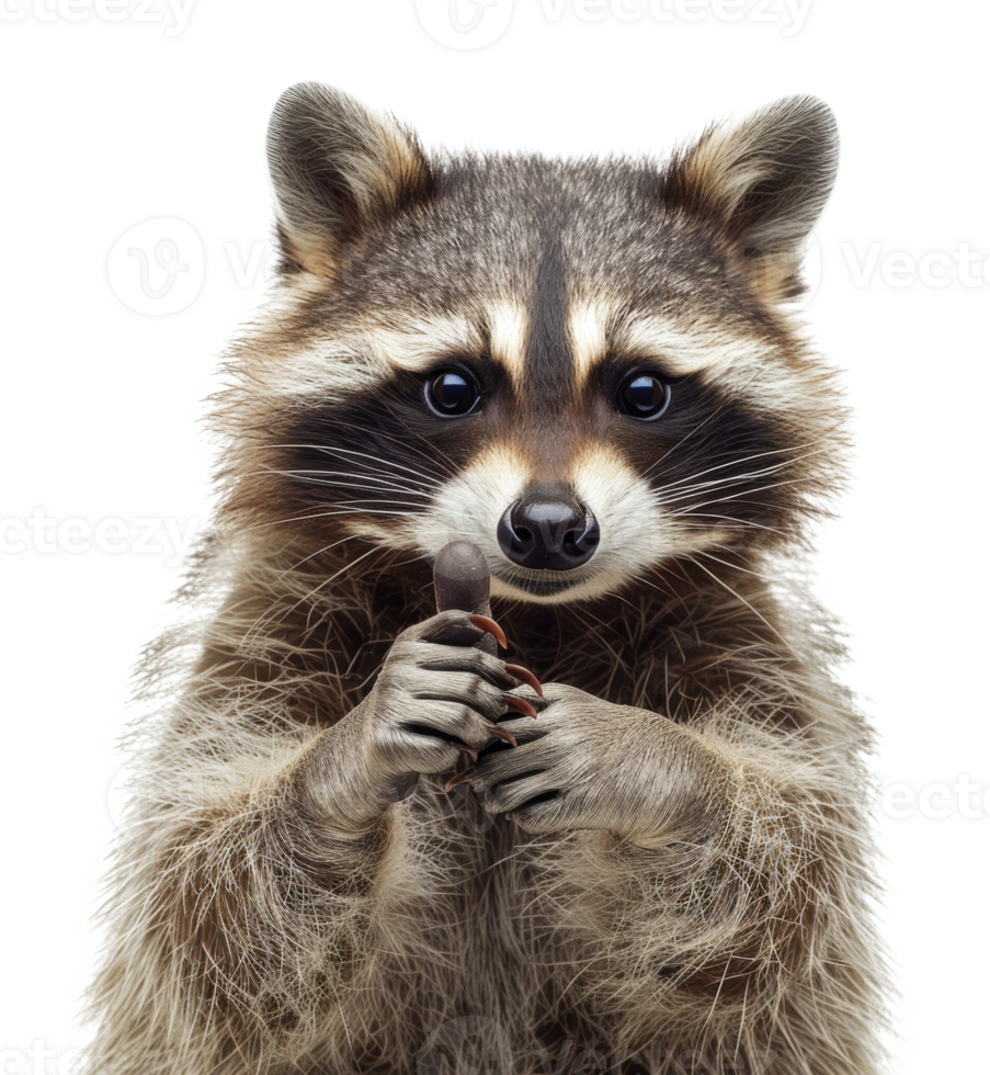AI generated Inquisitive raccoon with a curious gaze on transparent background - stock png. png