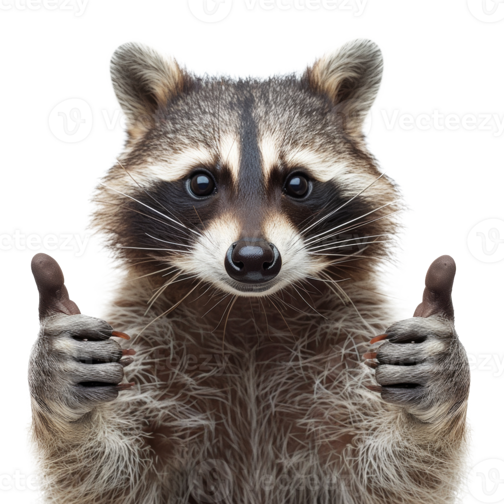 AI generated Inquisitive raccoon with a curious gaze on transparent background - stock png. png