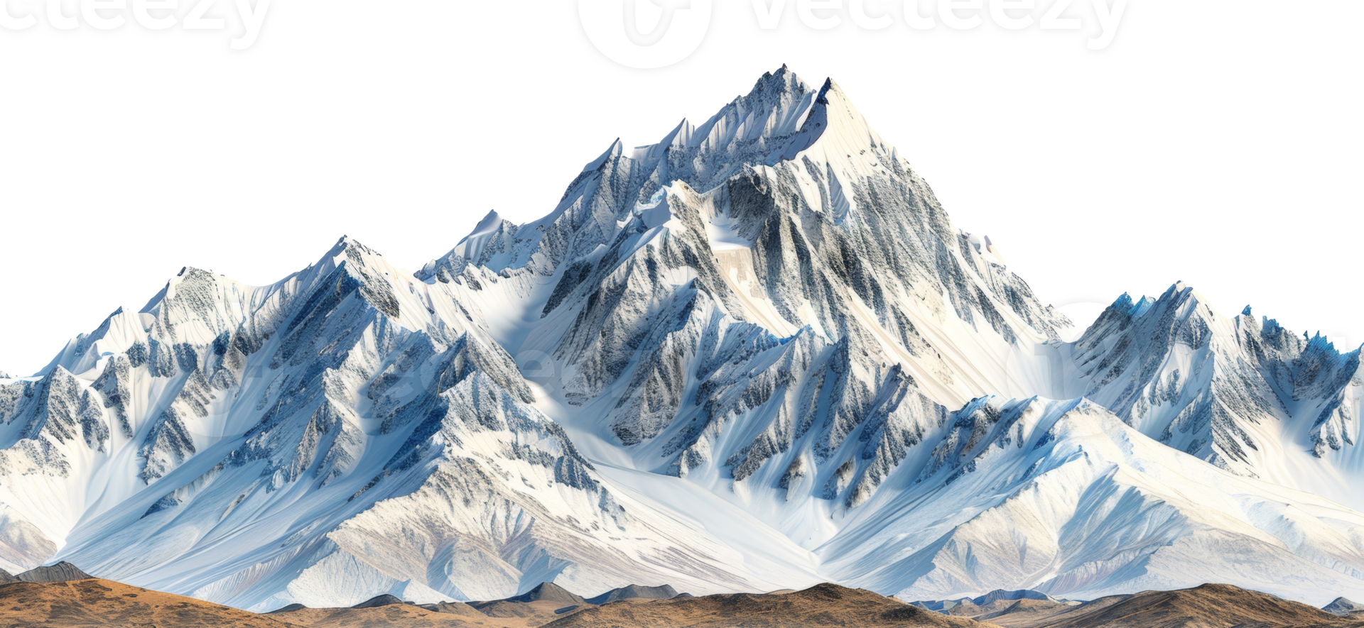 AI generated Pristine snowy peaks rising above the alpine landscape on transparent background - stock png. png