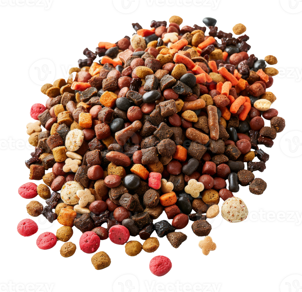 AI generated Assorted colorful dog treats for training and reward on transparent background - stock png. png