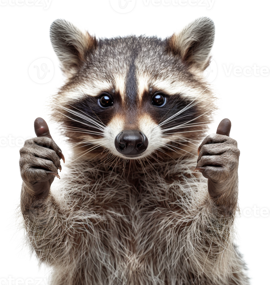 AI generated Inquisitive raccoon with a curious gaze on transparent background - stock png. png
