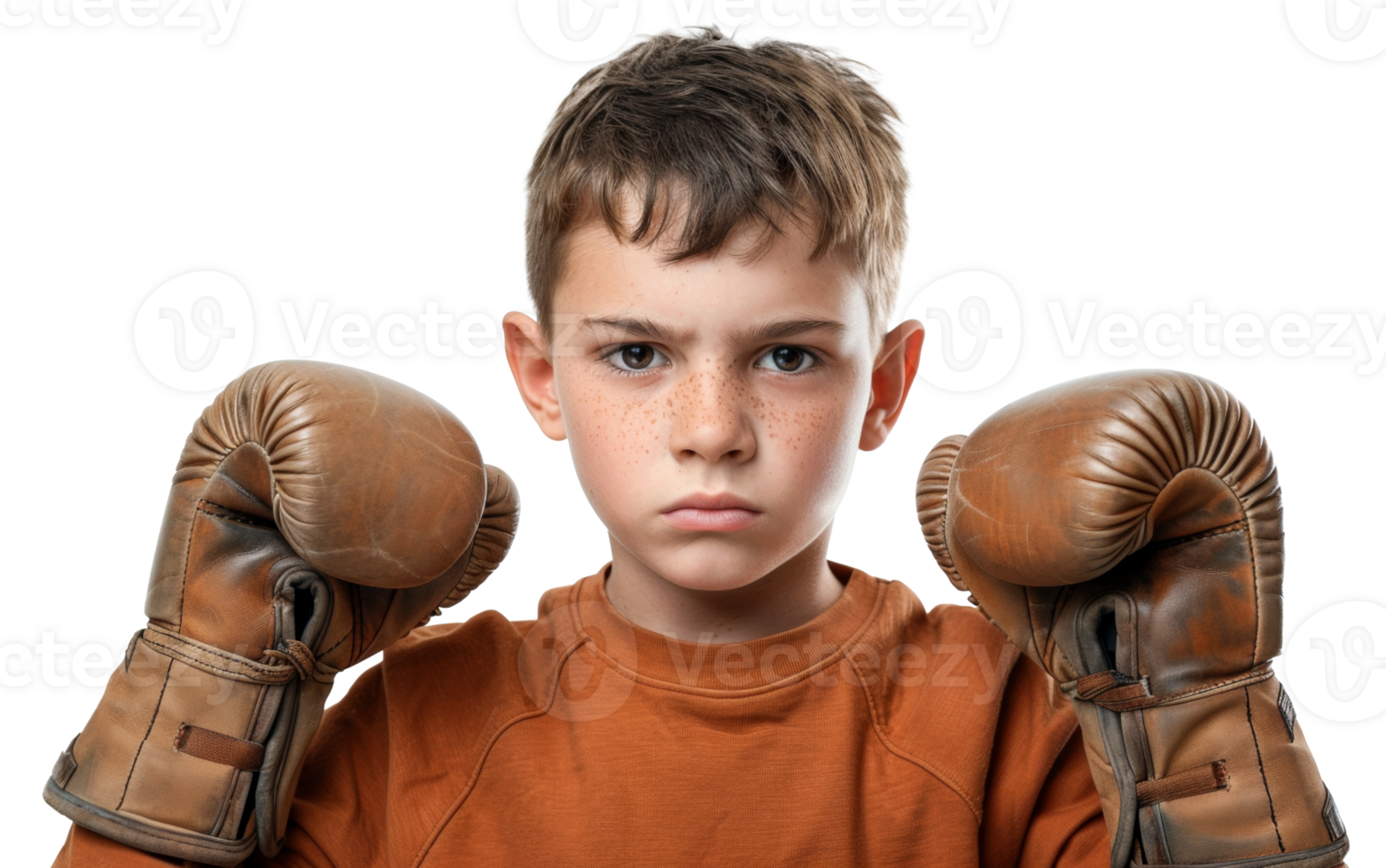AI generated Determined young boxer with a powerful athletic stance on transparent background - stock png. png