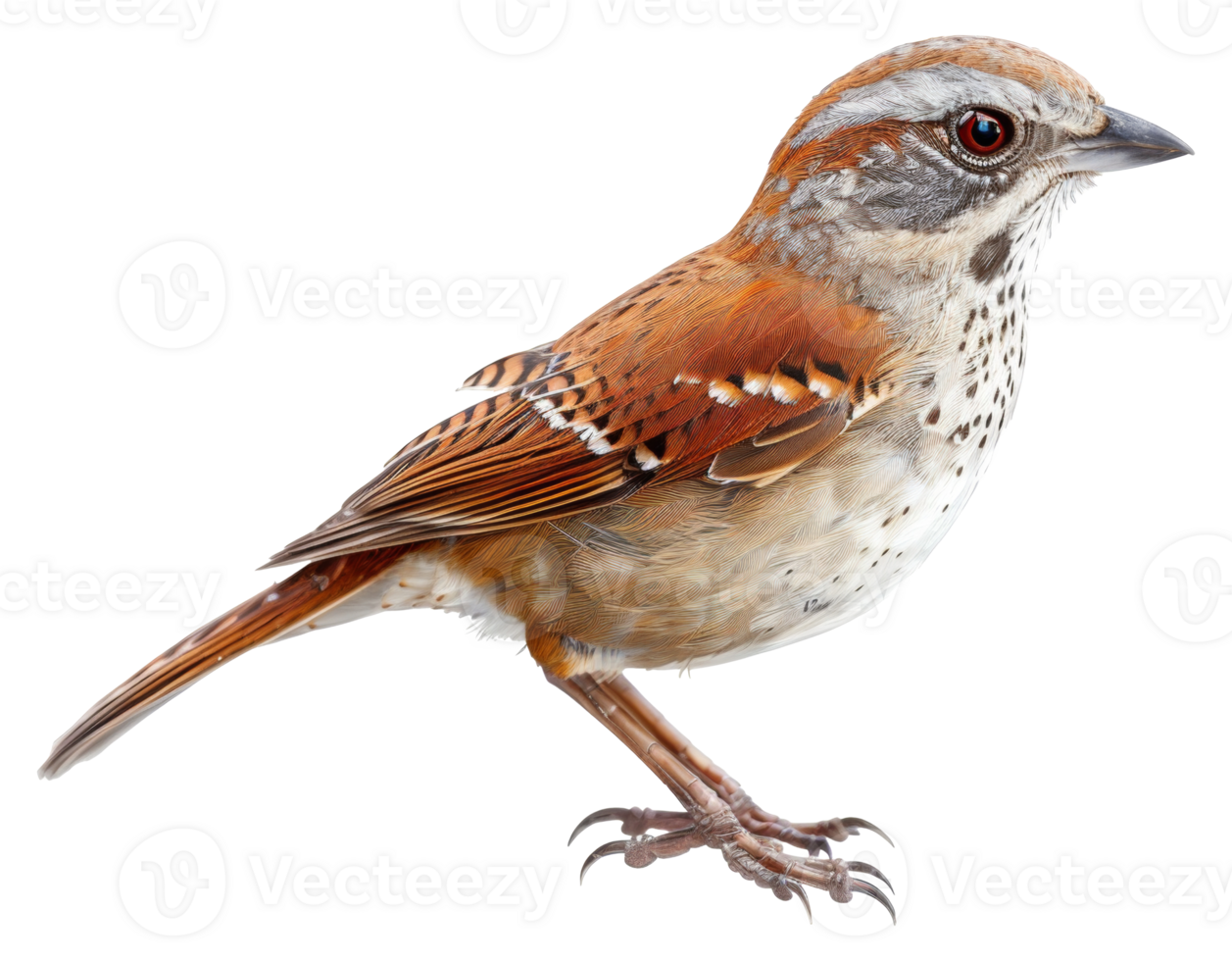 AI generated Sparrow perched on a branch on transparent background - stock png. png