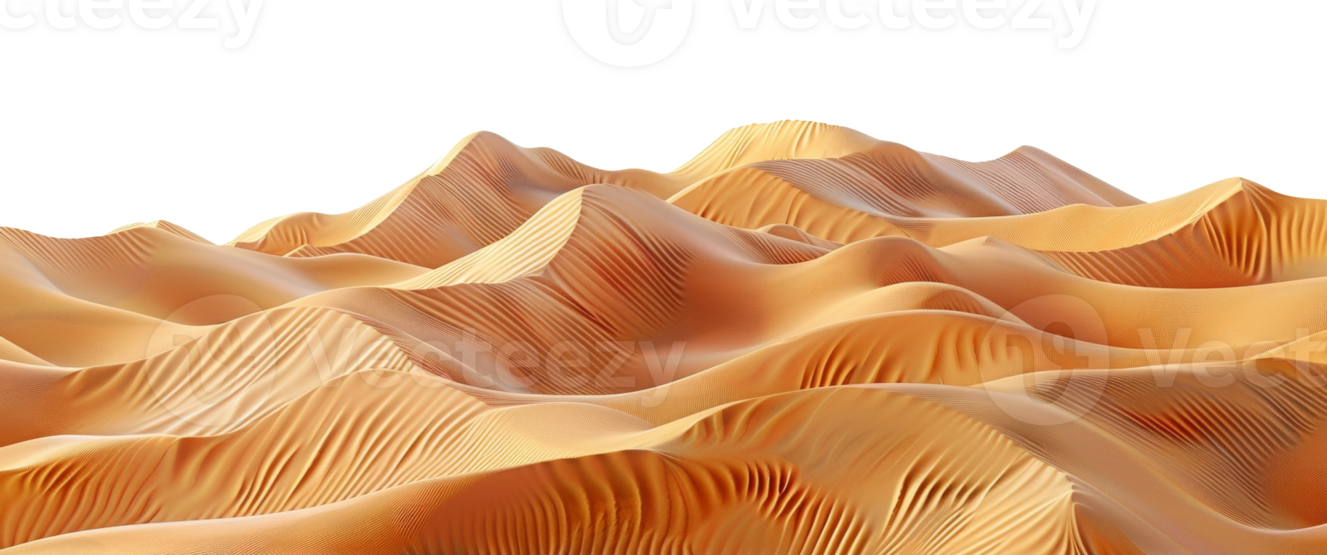 AI generated Tranquil desert dunes under the silence of night on transparent background - stock png. png