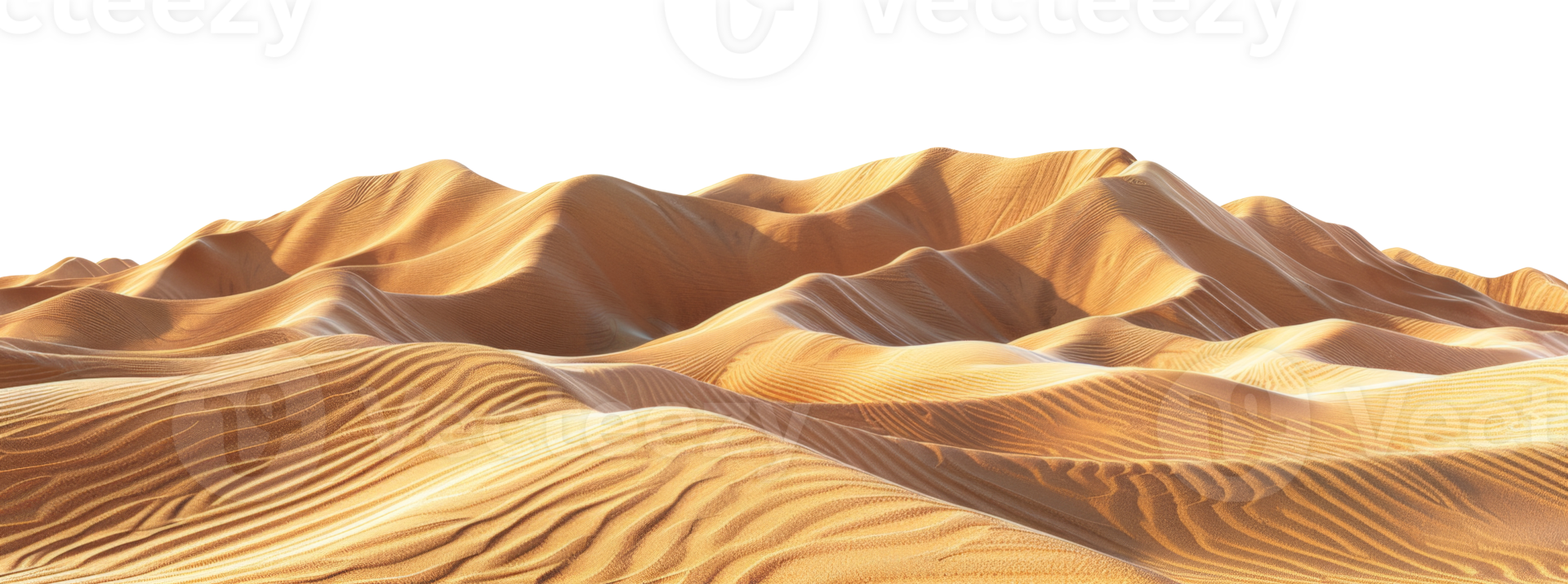 AI generated Tranquil desert dunes under the silence of night on transparent background - stock png. png