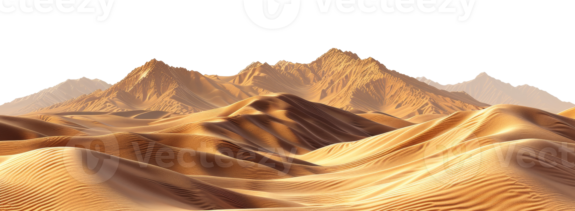 AI generated Tranquil desert dunes under the silence of night on transparent background - stock png. png