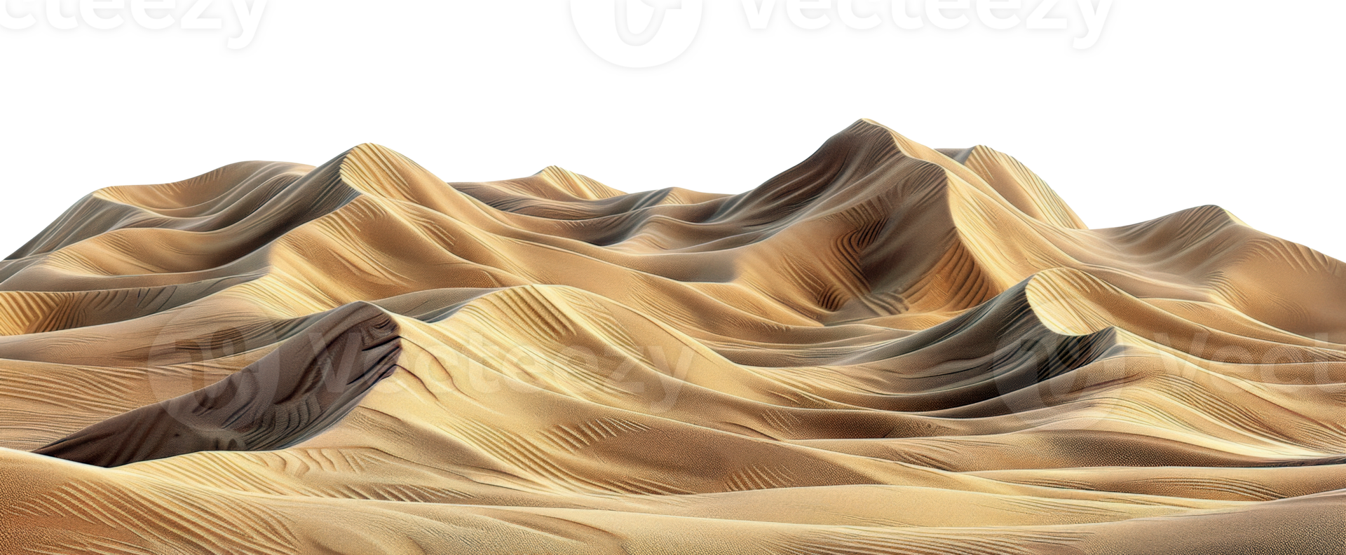 AI generated Tranquil desert dunes under the silence of night on transparent background - stock png. png