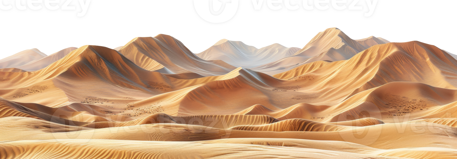 AI generated Tranquil desert dunes under the silence of night on transparent background - stock png. png