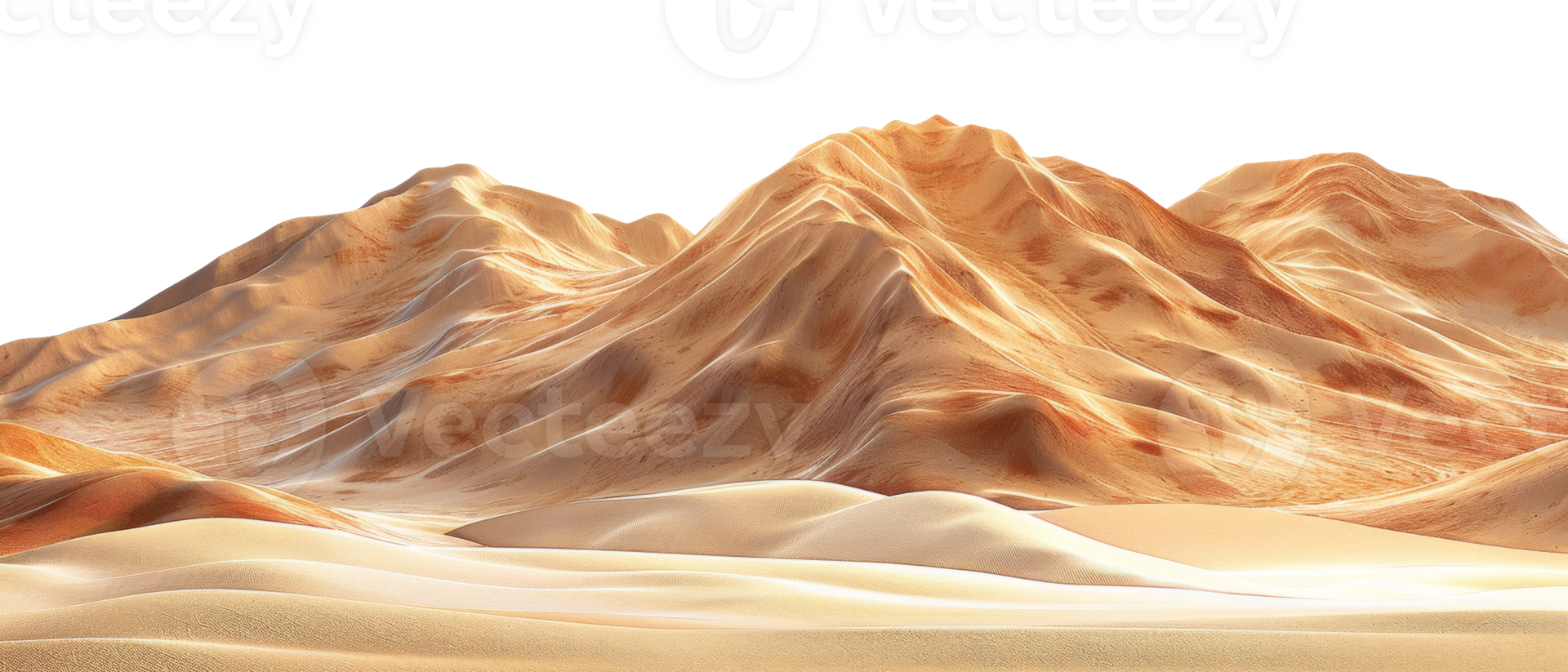 AI generated Tranquil desert dunes under the silence of night on transparent background - stock png. png