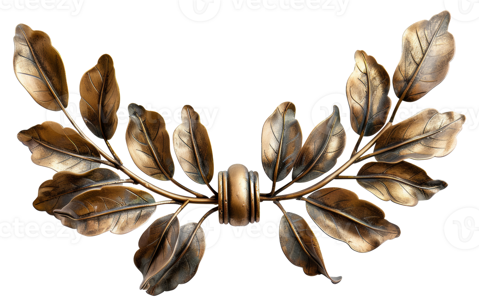 AI generated Laurel golden wreath symbolizing victory on transparent background - stock png. png