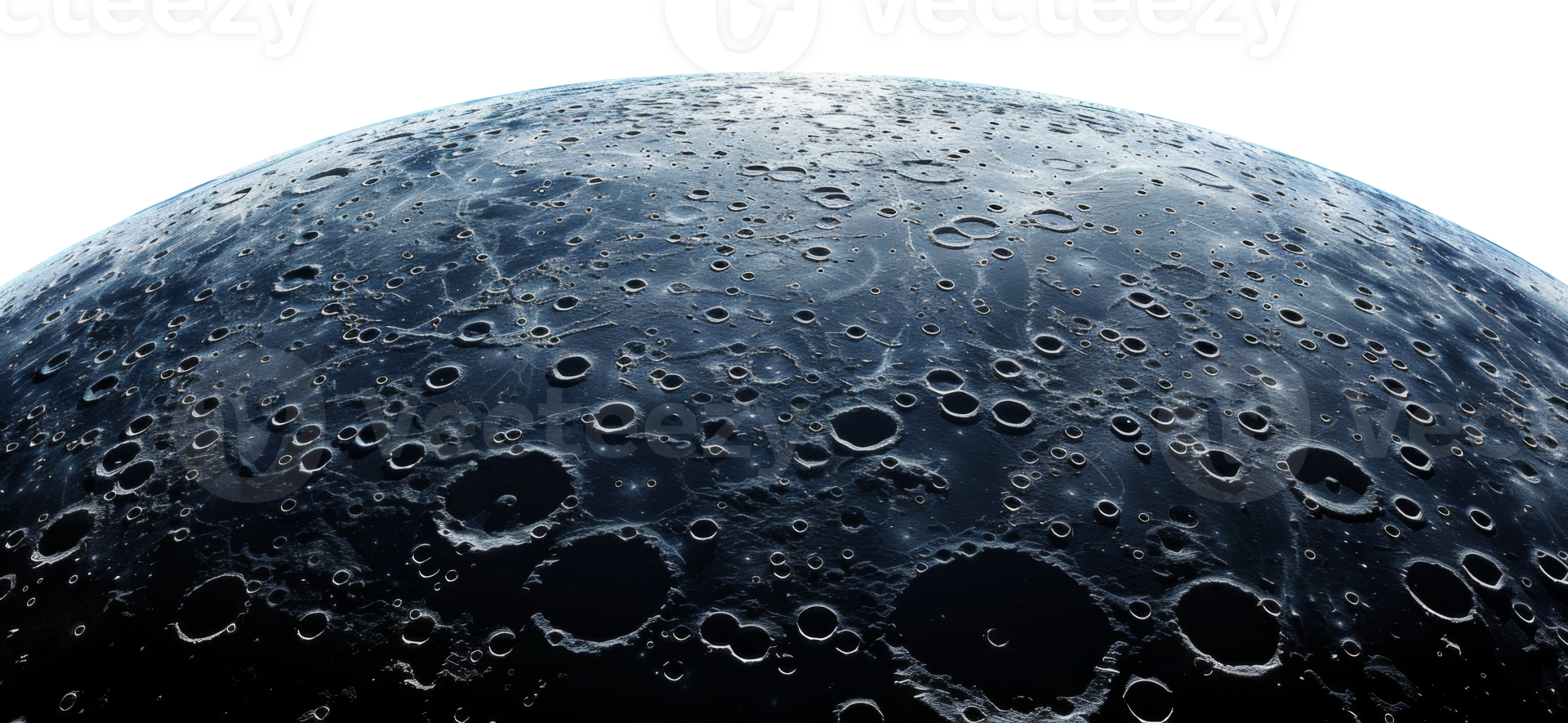 AI generated Detailed texture of the moon's cratered surface on transparent background - stock png. png