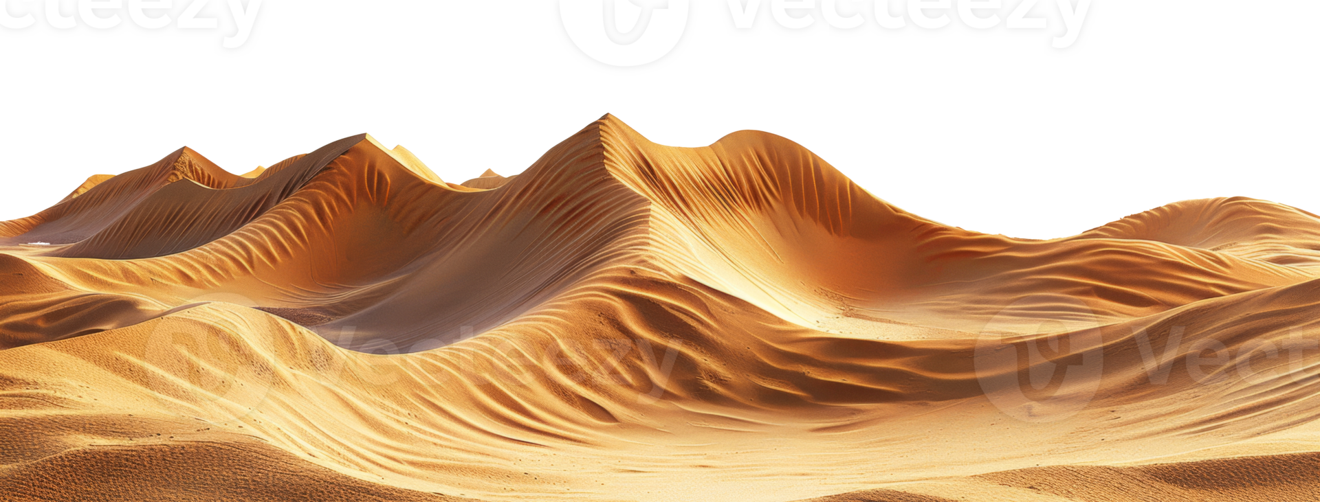 AI generated Tranquil desert dunes under the silence of night on transparent background - stock png. png