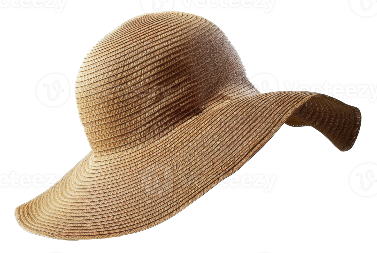 ai généré élégant paille chapeau parfait pour été Soleil protection sur transparent Contexte - Stock png. png
