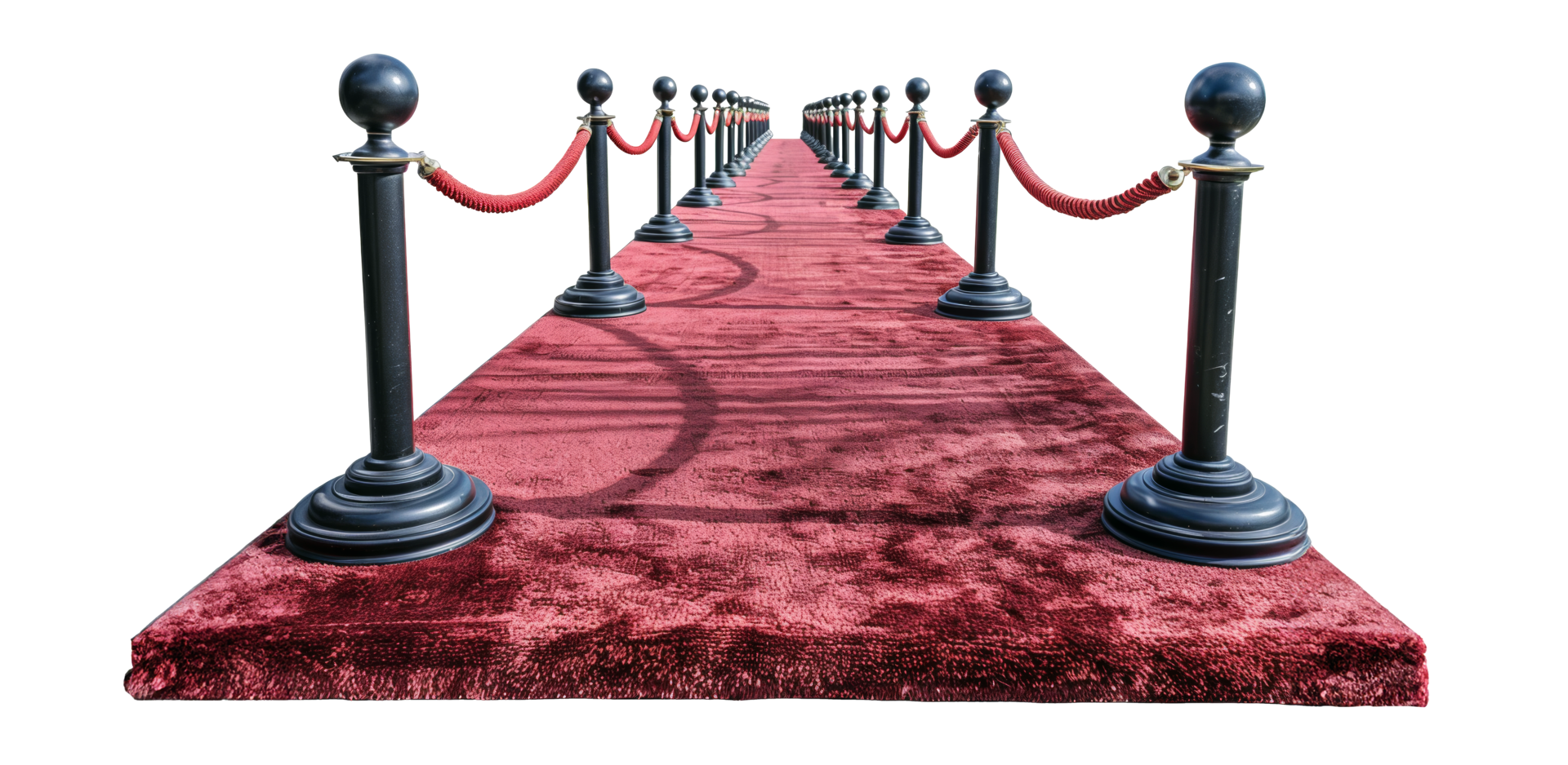 AI generated Luxurious red carpet event entrance with velvet ropes on
