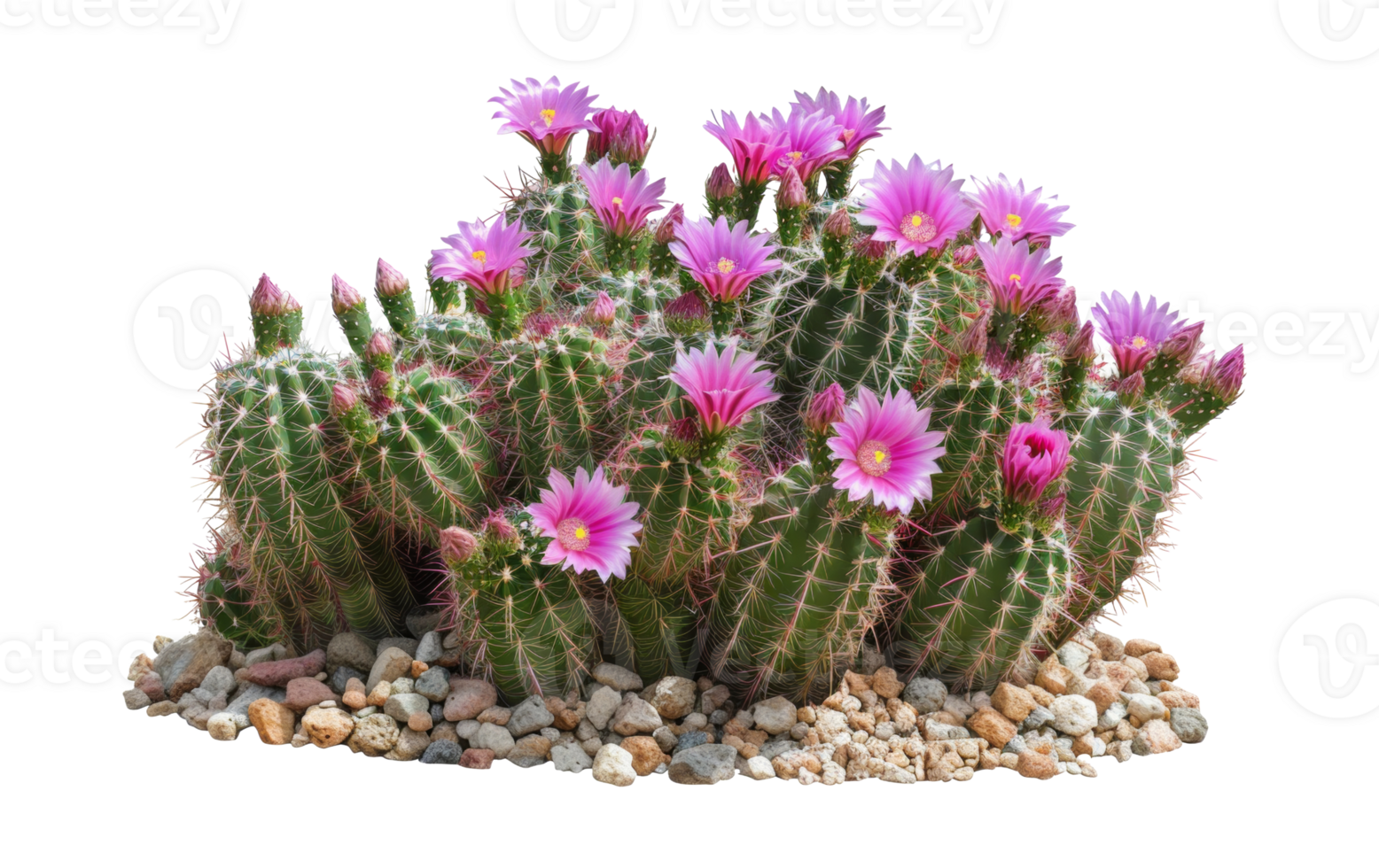 ai generado floreciente rosado cactus flores aislado en transparente antecedentes - valores png. png