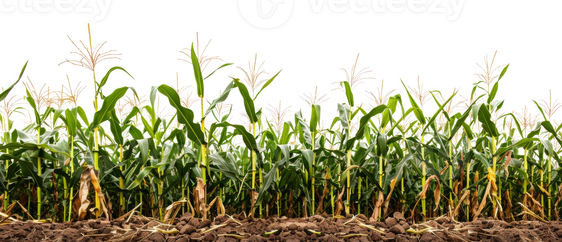 AI generated Lush cornfield on transparent background - stock png. png
