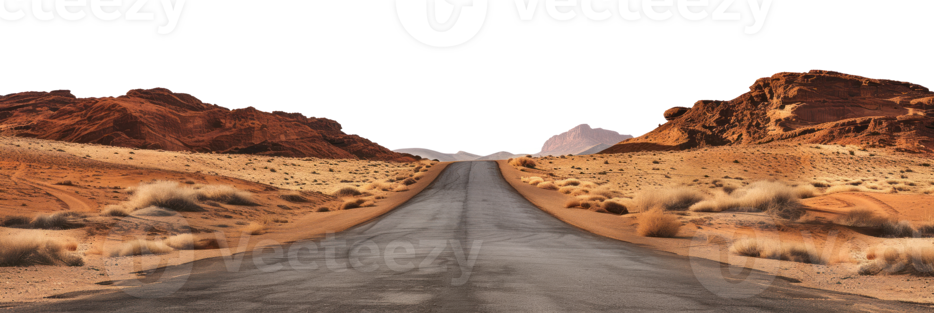 AI generated Empty road in the desert on a transparent background png