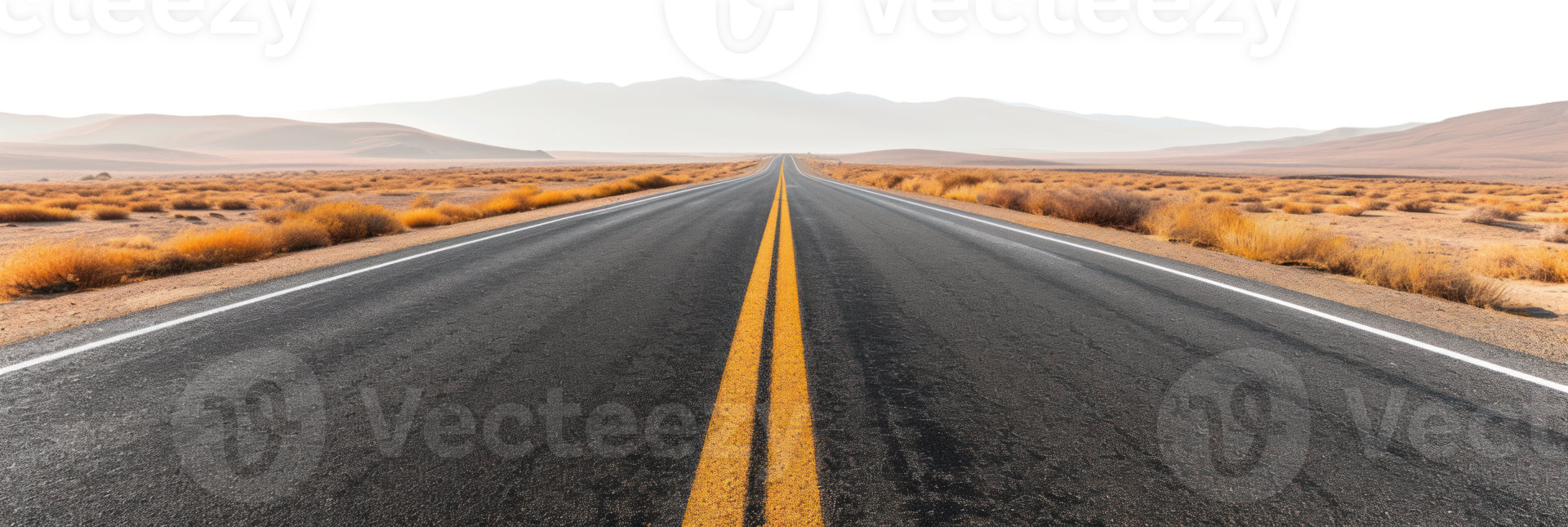 AI generated Empty road in the desert on a transparent background png