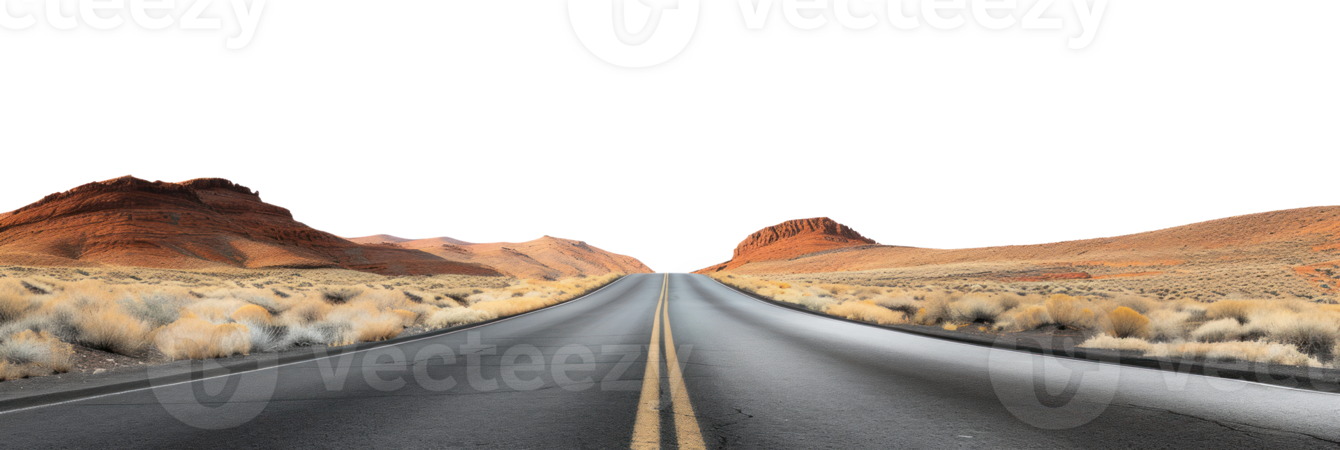 AI generated Empty road in the desert on a transparent background png