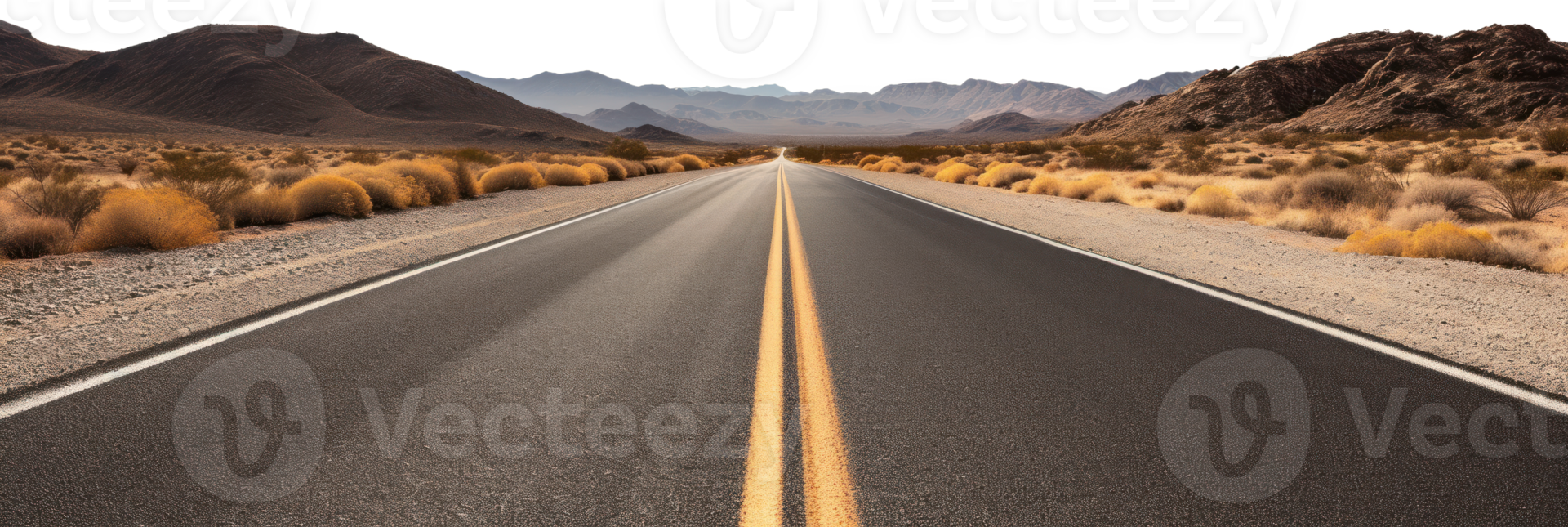 AI generated Empty road in the desert on a transparent background png