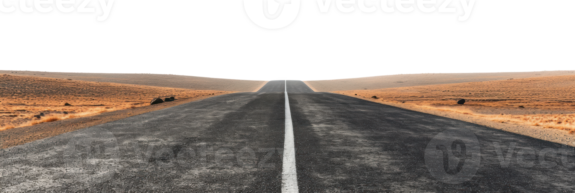AI generated Empty road in the desert on a transparent background png