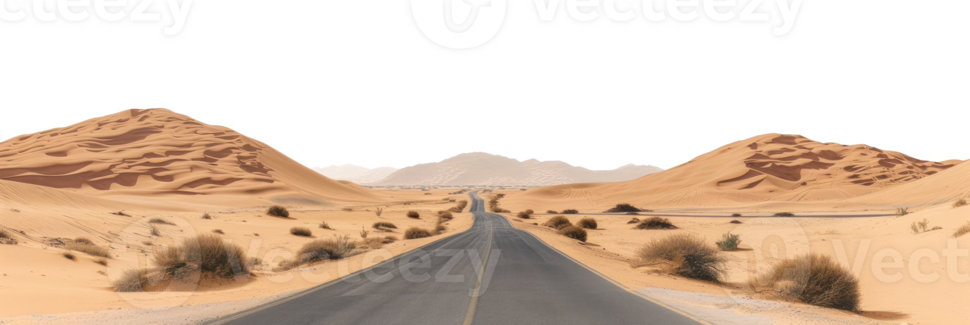AI generated Empty road in the desert on a transparent background png