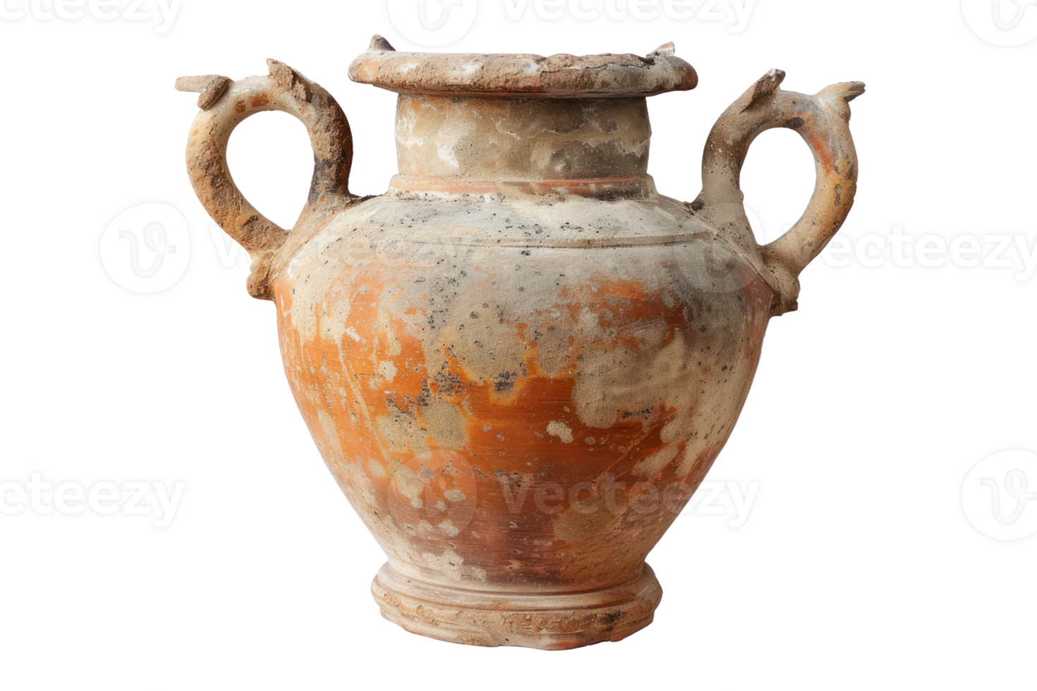 AI generated Ancient amorphous vase on a transparent background png