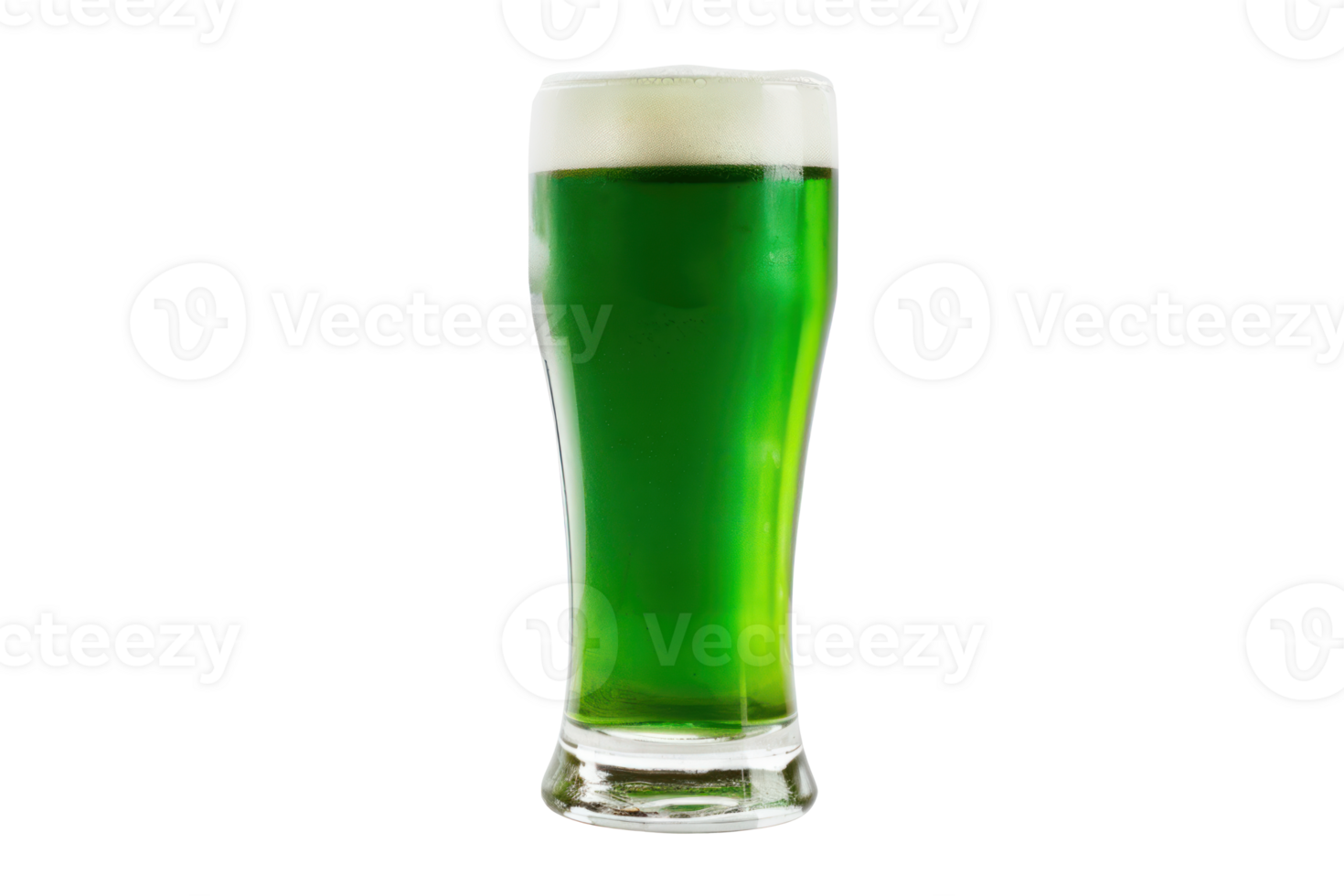 AI generated A glass of cold green beer on a transparent background png