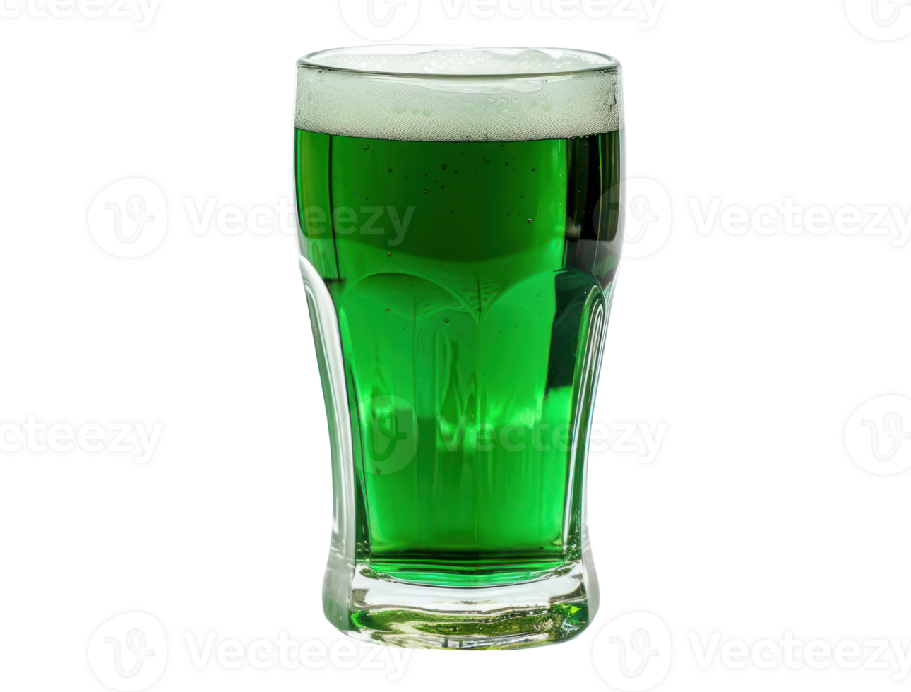 AI generated A glass of cold green beer on a transparent background png