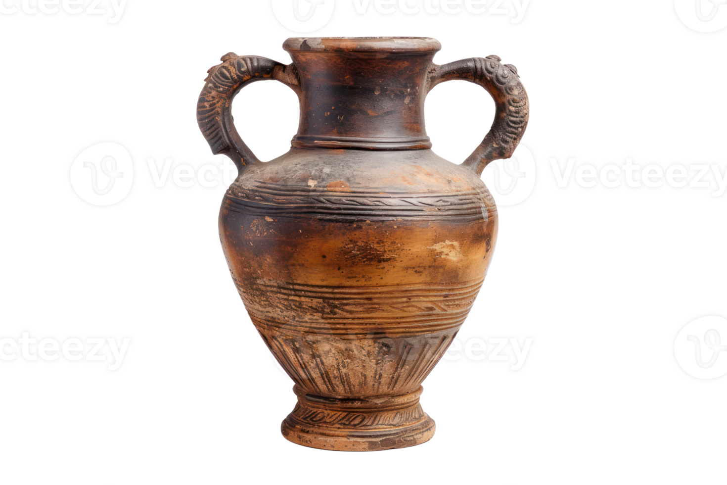 AI generated Ancient amorphous vase on a transparent background png