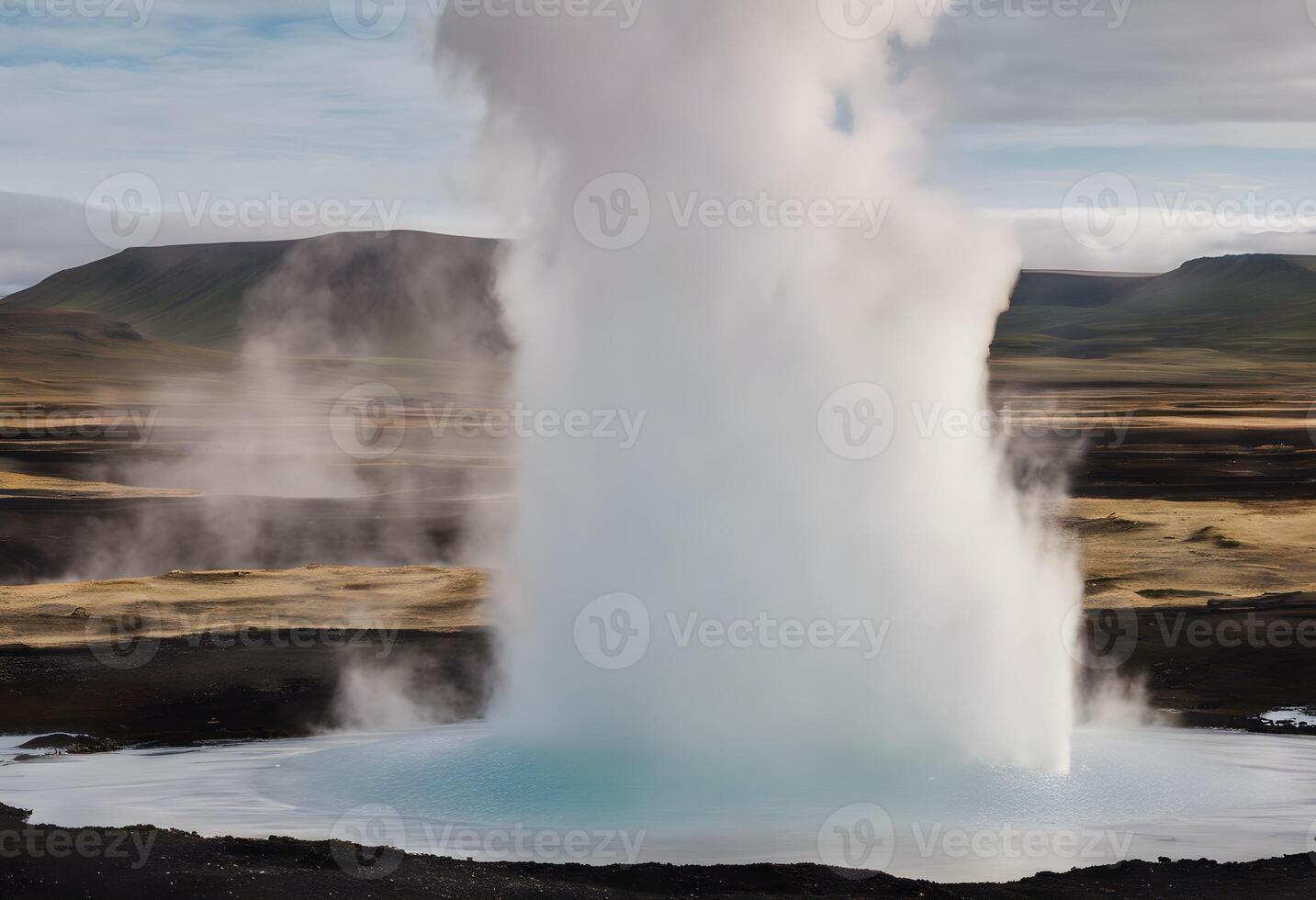 AI generated A view of a Geysir in Iceland photo