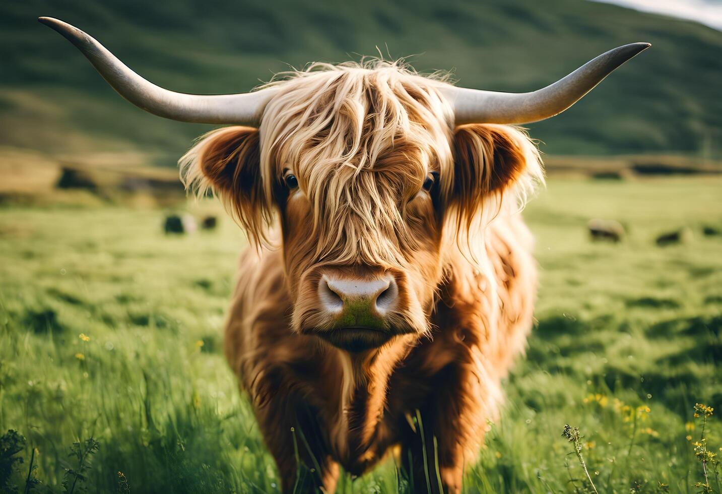 AI generated A view of a Highland Cow photo