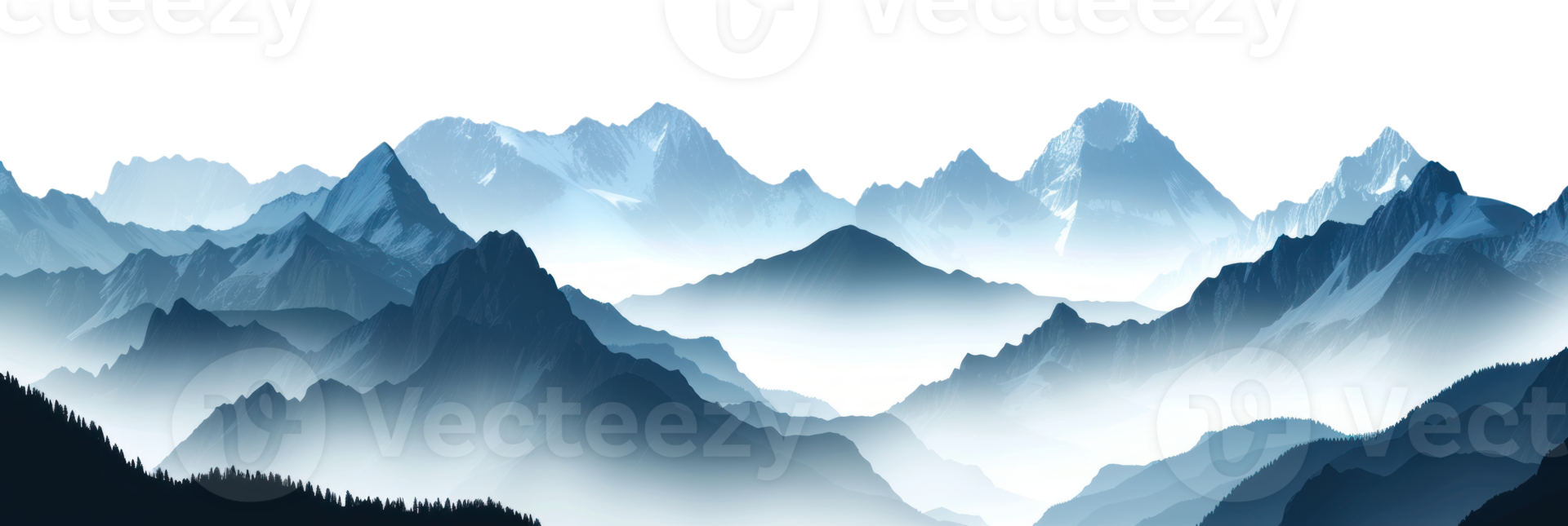 AI generated Mountain landscape on a transparent background png
