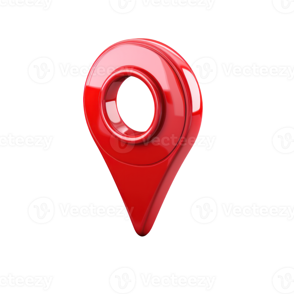 AI generated Red map pointer icon on transparent background png