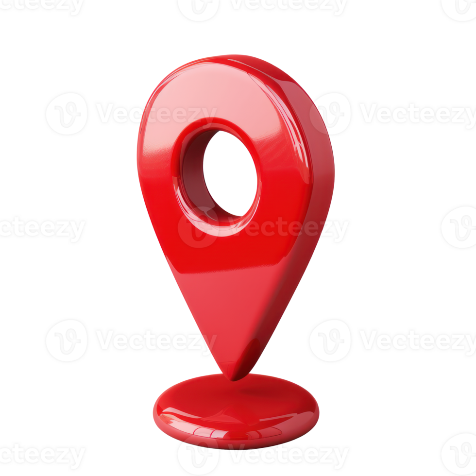 AI generated Red map pointer icon on transparent background png