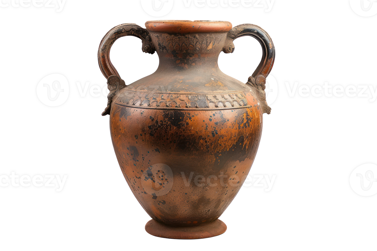 AI generated Ancient amorphous vase on a transparent background png